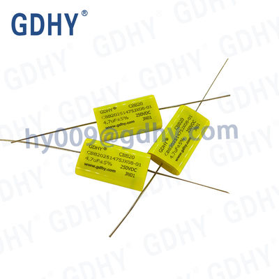 4.7uF 475nF Axial Metallized Polypropylene Film Capacitors 250VDC CBB20